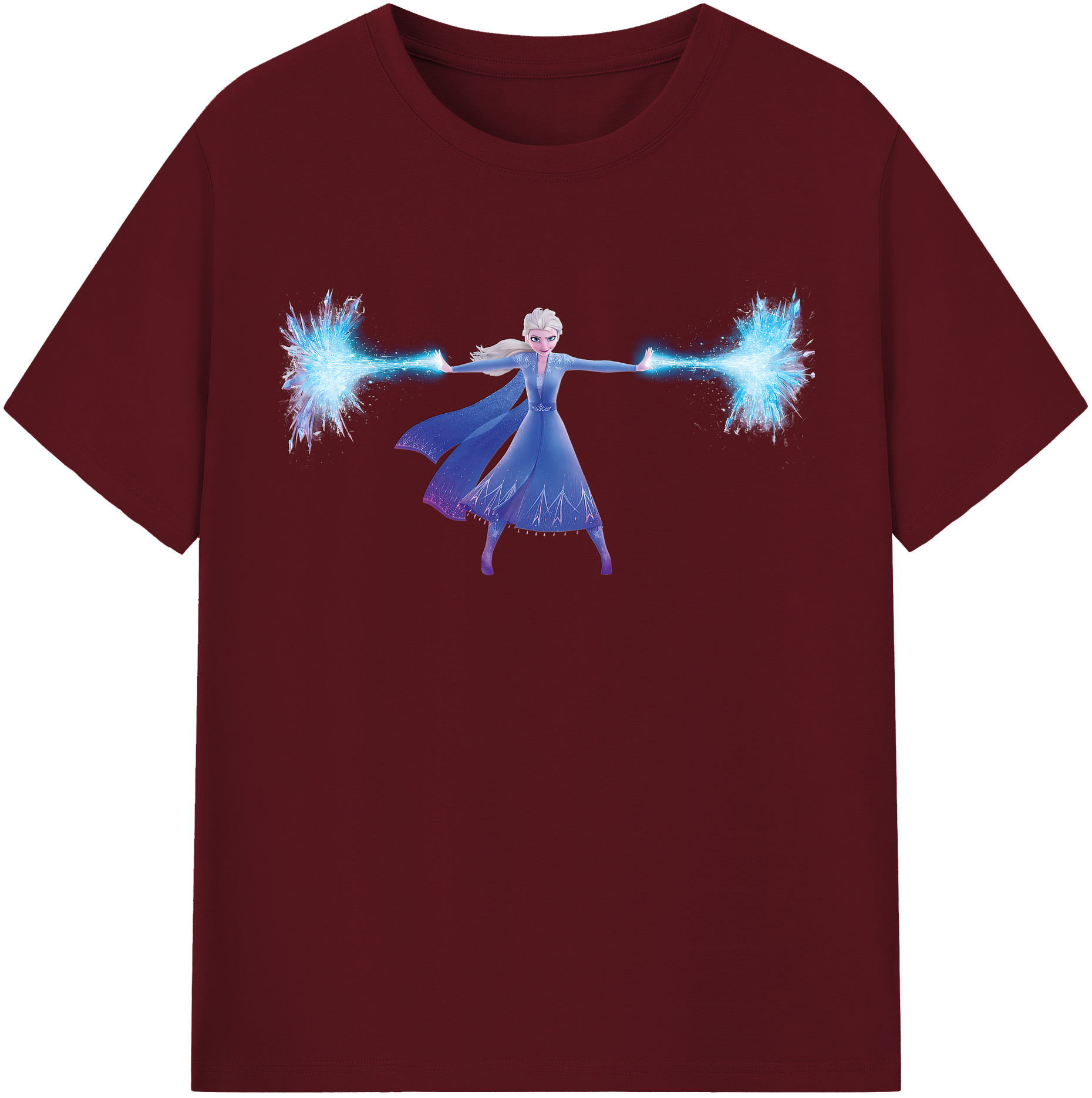 （画像用） アナと雪の女王 アンナ エルサ Frozen Anna Elsa 綿100％半袖Tシャツ（フロントプリント）